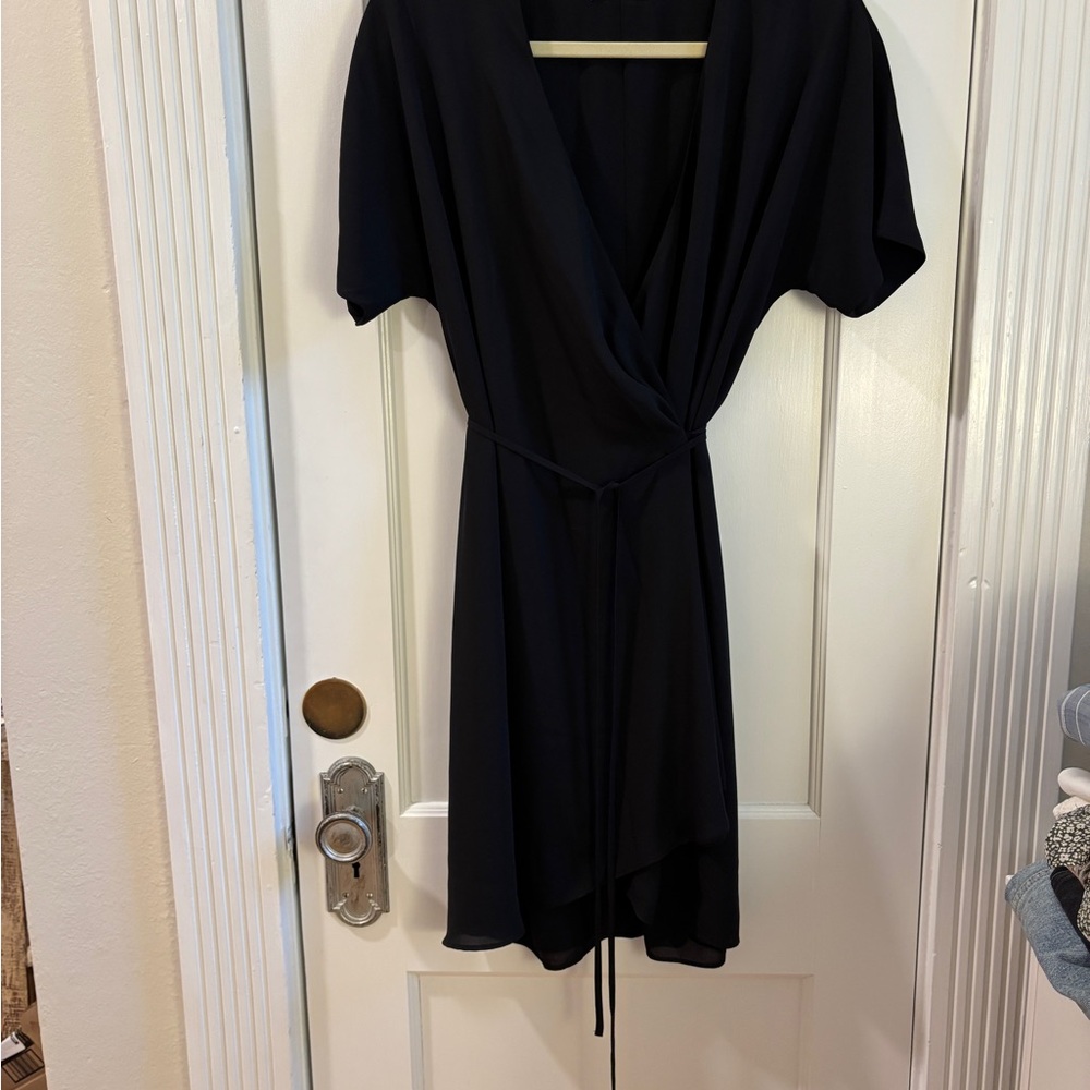 Babaton Wallace Black Wrap Dress